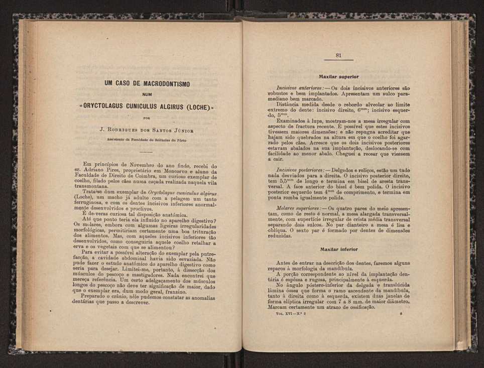 Anais da Faculdade de Scincias do Porto (antigos Annaes Scientificos da Academia Polytecnica do Porto). Vol. 16 42