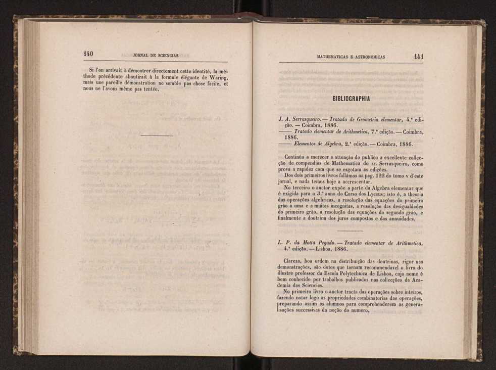 Jornal de sciencias mathematicas e astronomicas. Vol. 7 72