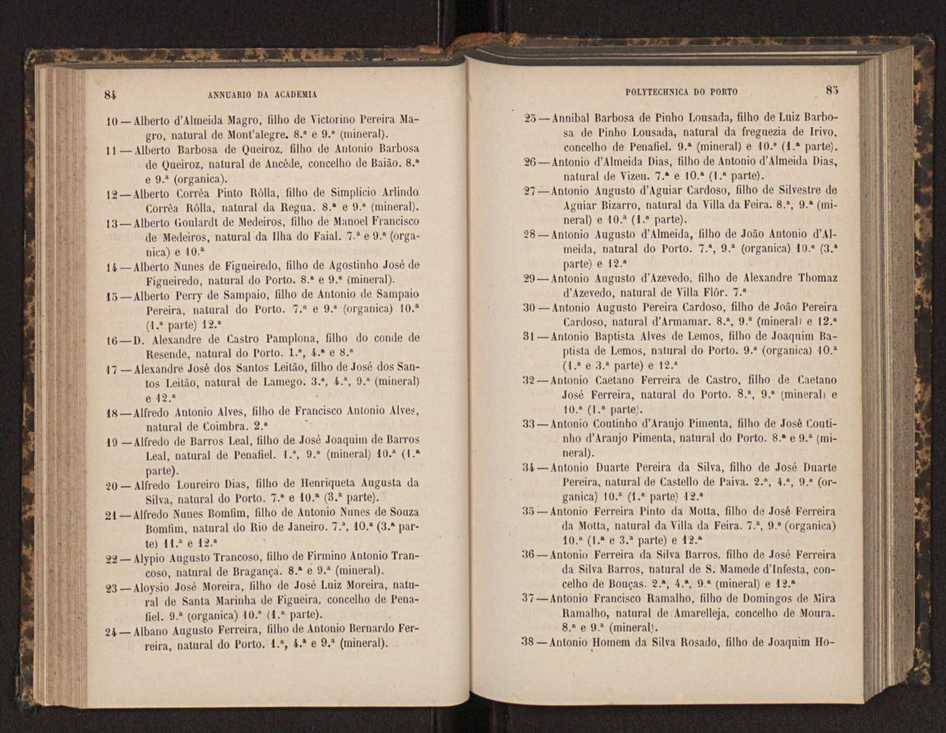 Annuario da Academia Polytechnica do Porto. A. 8 (1884-1885) / Ex. 2 45