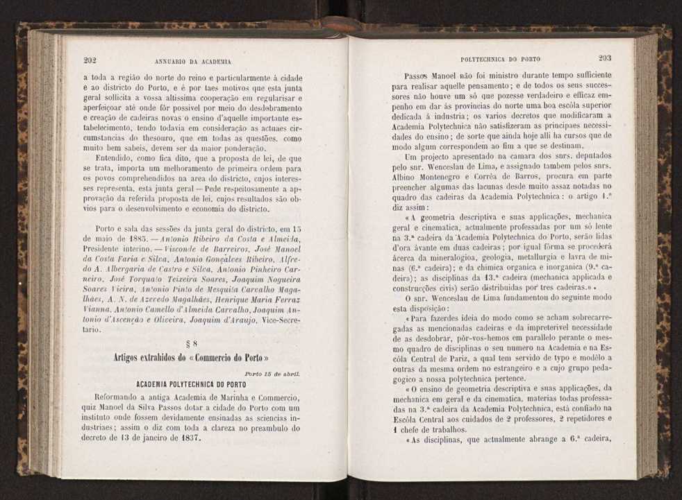 Annuario da Academia Polytechnica do Porto. A. 9 (1885-1886) / Ex. 2 104