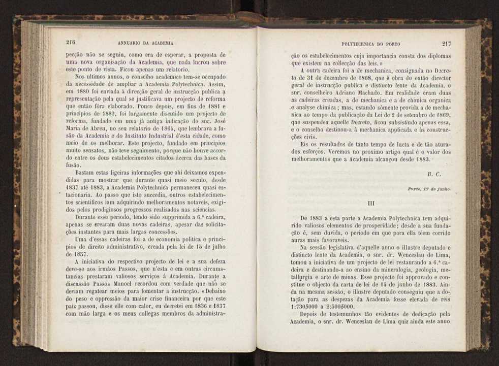 Annuario da Academia Polytechnica do Porto. A. 9 (1885-1886) / Ex. 2 111
