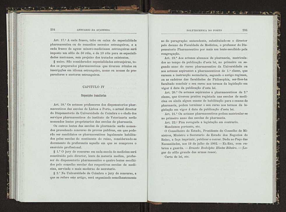 Annuario da Academia Polytechnica do Porto. A. 26 (1902-1903) / Ex. 2 125