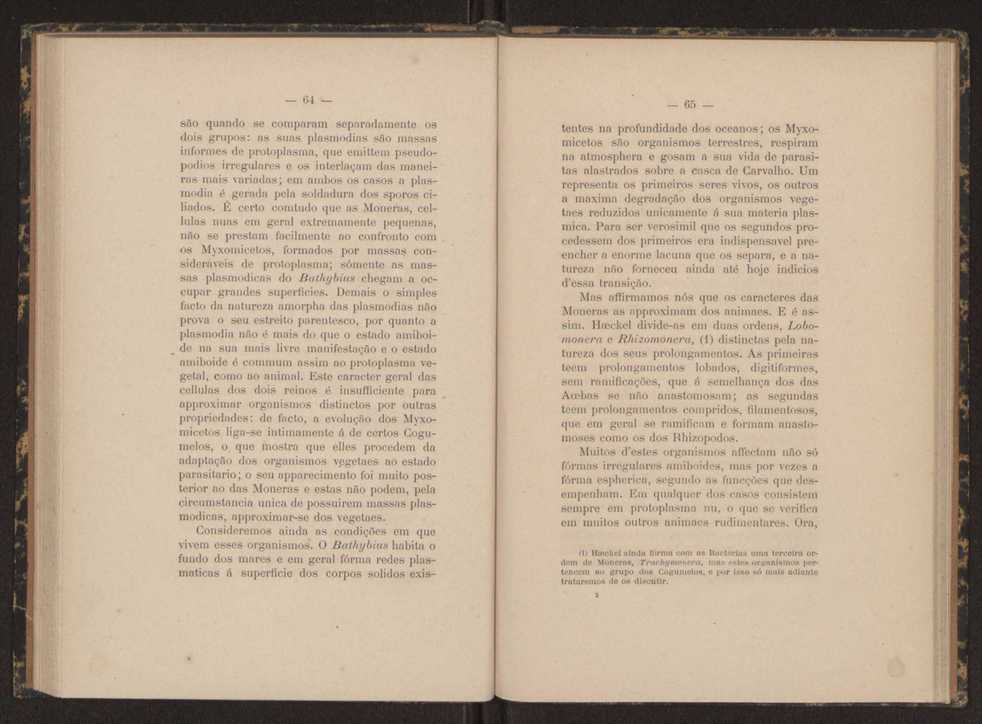 Oreino dos protistas:apreciao da legitimidade d'esta hypothese na classificao dos seres organicos 34