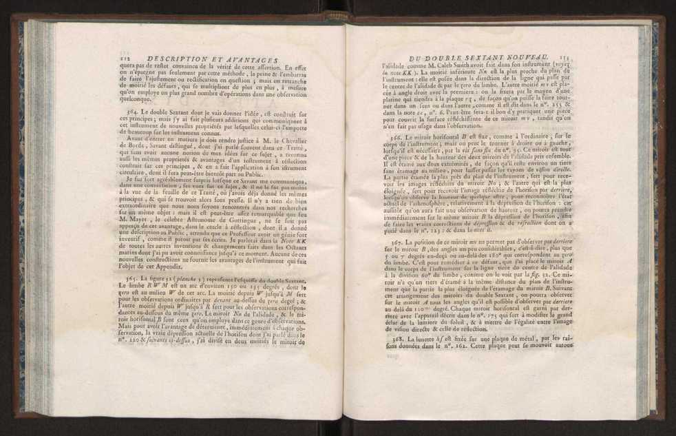 Description des octants et sextants anglois, ou quarts de cercle a reflection, avec la maniere de servir de ces instrumens, pour prendre toutes sortes de distances angulaires, tant sur mer que sur terre : prcde d'un mmoire sur une nouvelle construction de ces instrumens; et suivie d'un appendix, contenant la description et les avantages d'un double-sextant nouveau 65