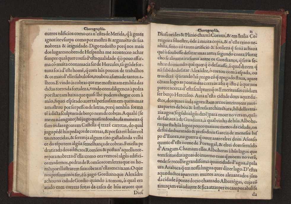 Chorographia de alguns lugares que stam em hum caminho que fez Gaspar Barreiros  anno de MDXXXXVJ comeado na cidade de Badajoz em Castella te  de Milam em Italia ; co algu[m]as outras obras cujo catalogo vai scripto com os nomes dos dictos lugares na folha seguinte 36