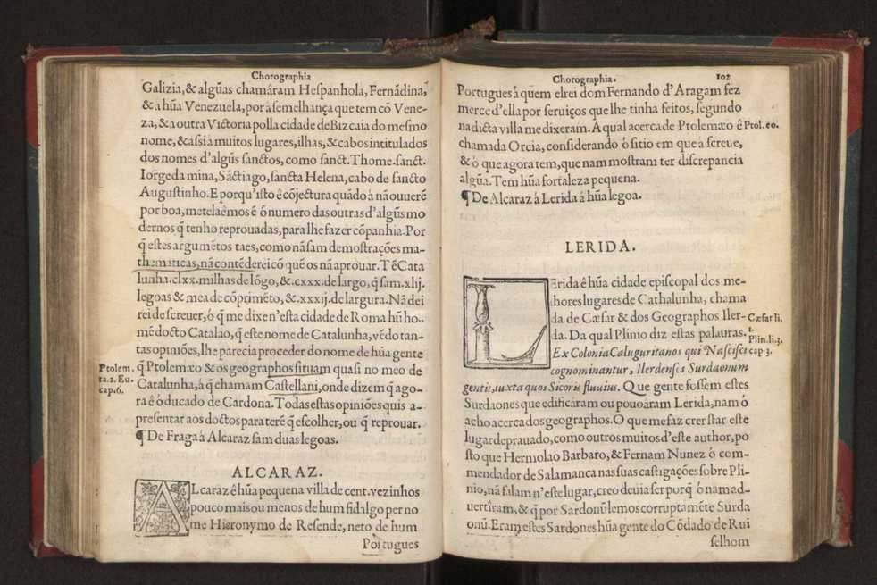 Chorographia de alguns lugares que stam em hum caminho que fez Gaspar Barreiros  anno de MDXXXXVJ comeado na cidade de Badajoz em Castella te  de Milam em Italia ; co algu[m]as outras obras cujo catalogo vai scripto com os nomes dos dictos lugares na folha seguinte 113