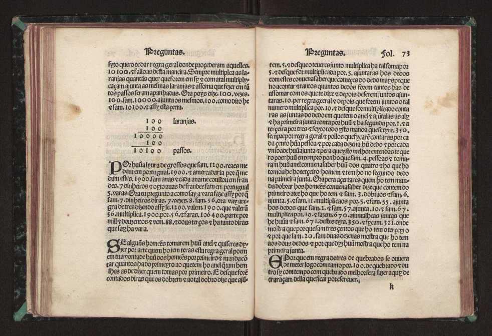 Tratado da pratica darismetyca ordenada per Gaspar Nycolas e empremida com previlegio del rey nosso senhor 78