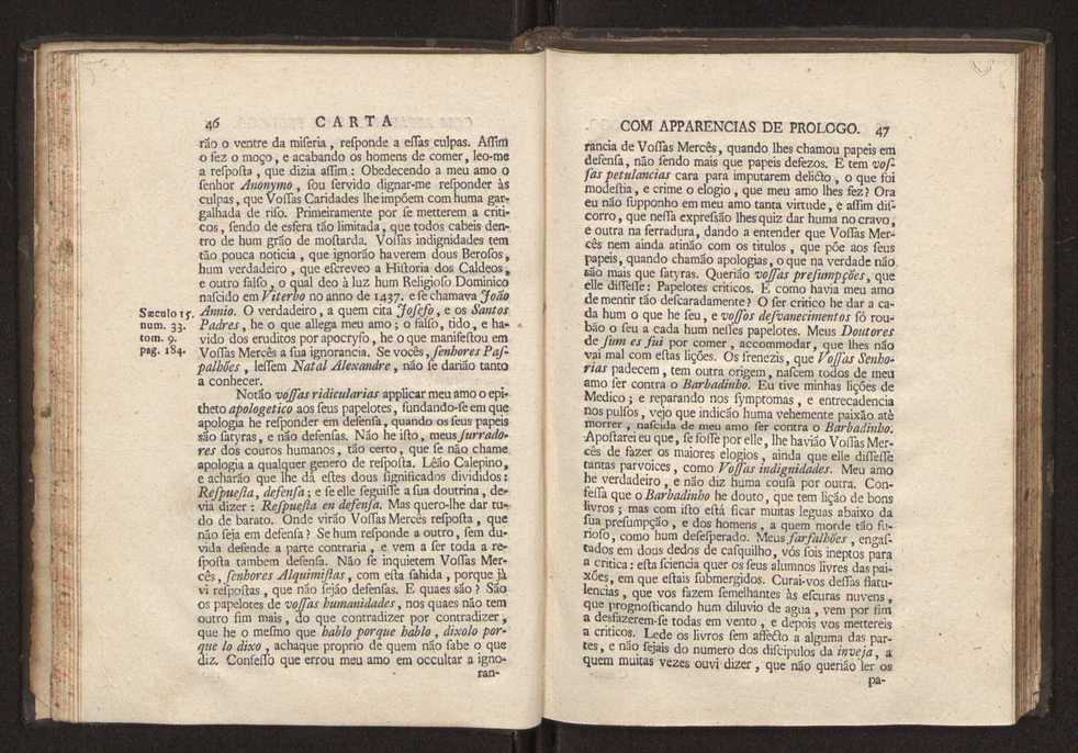 Cartas, em que se d notcia da origem, e progresso das sciencias, escritas ao doutor Jos da Costa Leito por hum seu amigo, e dadas  luz pelo mesmo para utilidade dos curiosos 25