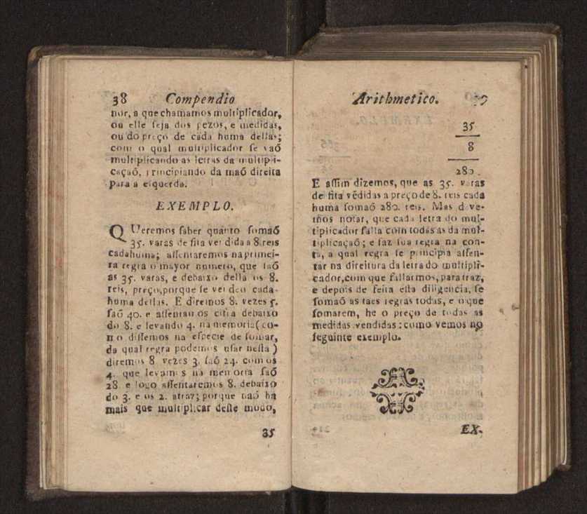 Compendio arithmetico : obra muito util para principiantes aprenderem com facilidade todas as especies de conta, & saberem usar dellas, com suas taboas no fim, em que se achara diminuidas as moedas de ouro deste reyno ... 28