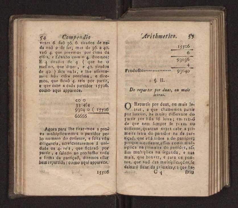 Compendio arithmetico : obra muito util para principiantes aprenderem com facilidade todas as especies de conta, & saberem usar dellas, com suas taboas no fim, em que se achara diminuidas as moedas de ouro deste reyno ... 36