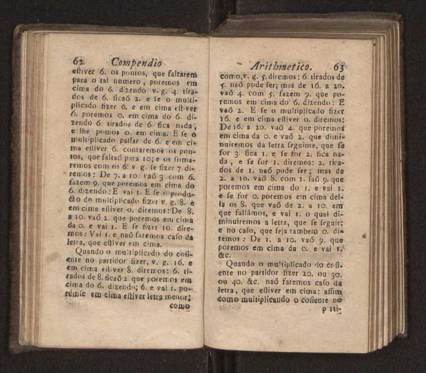 Compendio arithmetico : obra muito util para principiantes aprenderem com facilidade todas as especies de conta, & saberem usar dellas, com suas taboas no fim, em que se achara diminuidas as moedas de ouro deste reyno ... 40