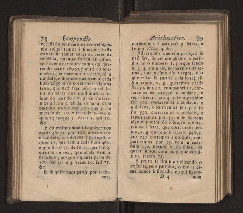 Compendio arithmetico : obra muito util para principiantes aprenderem com facilidade todas as especies de conta, & saberem usar dellas, com suas taboas no fim, em que se achara diminuidas as moedas de ouro deste reyno ... 48