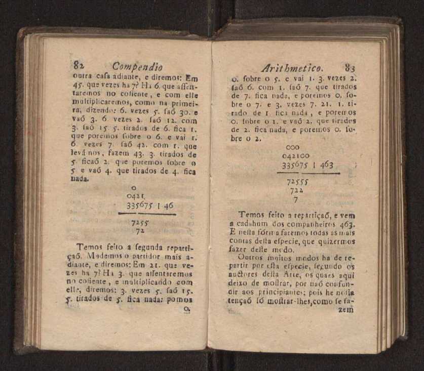 Compendio arithmetico : obra muito util para principiantes aprenderem com facilidade todas as especies de conta, & saberem usar dellas, com suas taboas no fim, em que se achara diminuidas as moedas de ouro deste reyno ... 50