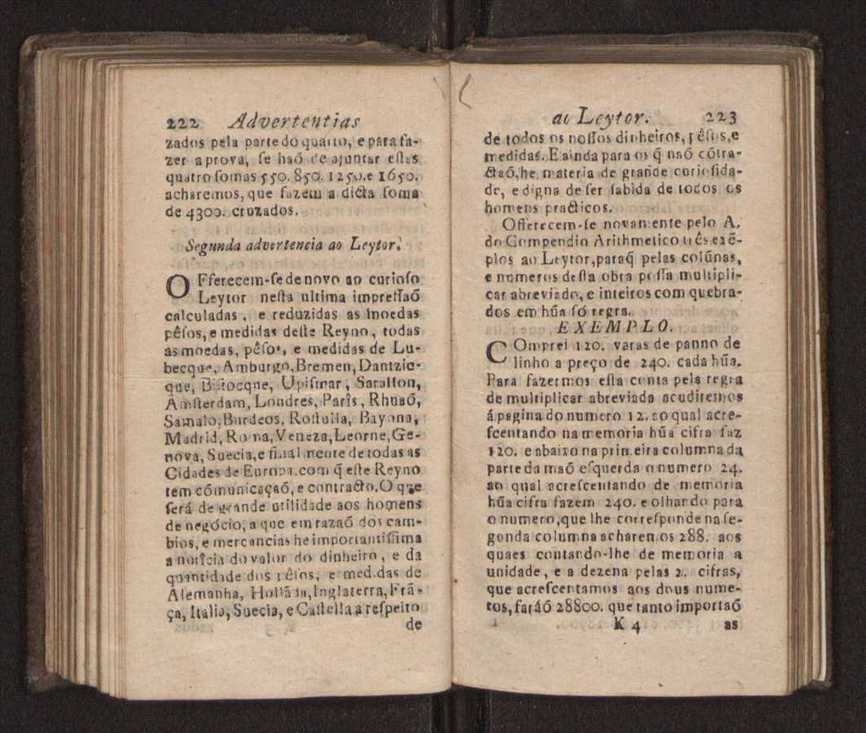 Compendio arithmetico : obra muito util para principiantes aprenderem com facilidade todas as especies de conta, & saberem usar dellas, com suas taboas no fim, em que se achara diminuidas as moedas de ouro deste reyno ... 120