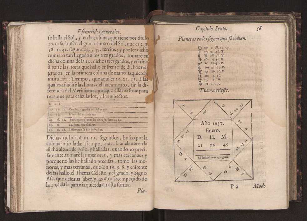 Efemerides generales de los movimientos de los Cielos por 64 aos desde el de 1637 hasta el de 1700, segundo Fycho y Copernico, que mas conforman la verdad 72