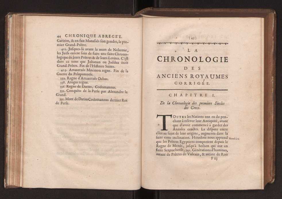 La chronologie des anciens royaumes corrige a laquelle on a joint une chronique abrege, qui contient ce qui s'est pass anciennement en Europe, jusqu' la conqute de la Perse par Alexandre le Grand 45