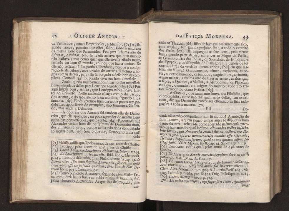 Origem antiga da fysica moderna : em que se v pelos discursos de diversas cartas o que a Fysica moderna tem de comum com a antiga ; o grau de perfeio da Fysica moderna sobre a antiga e os meios que tem levado a Fysica a este gro de perfeio. Vol. 1 40