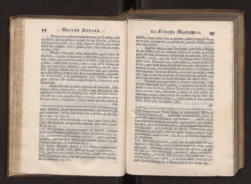 Origem antiga da fysica moderna : em que se v pelos discursos de diversas cartas o que a Fysica moderna tem de comum com a antiga ; o grau de perfeio da Fysica moderna sobre a antiga e os meios que tem levado a Fysica a este gro de perfeio. Vol. 1 41