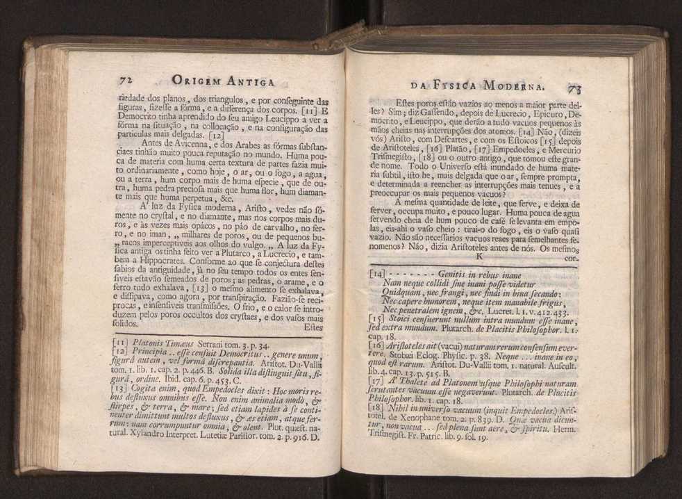 Origem antiga da fysica moderna : em que se v pelos discursos de diversas cartas o que a Fysica moderna tem de comum com a antiga ; o grau de perfeio da Fysica moderna sobre a antiga e os meios que tem levado a Fysica a este gro de perfeio. Vol. 1 55