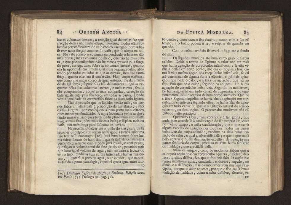 Origem antiga da fysica moderna : em que se v pelos discursos de diversas cartas o que a Fysica moderna tem de comum com a antiga ; o grau de perfeio da Fysica moderna sobre a antiga e os meios que tem levado a Fysica a este gro de perfeio. Vol. 2 45