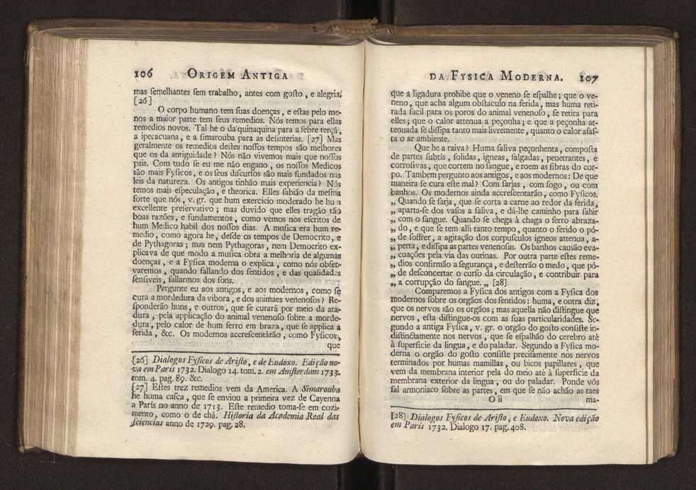 Origem antiga da fysica moderna : em que se v pelos discursos de diversas cartas o que a Fysica moderna tem de comum com a antiga ; o grau de perfeio da Fysica moderna sobre a antiga e os meios que tem levado a Fysica a este gro de perfeio. Vol. 2 56