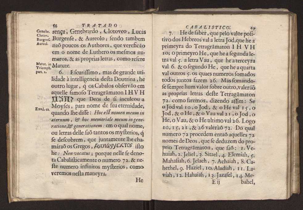 Tratado da sciencia cabala, ou noticia da arte cabalistica. Composto por Dom Francisco Manoel de Mello. Obra posthuma. dedicado ao illustrissimo senhor D. Fran.co Caetano Mascarenhas, prior mr de Aviz, do Conselho de S. Magestade, &c. por Mathias Pereyra da Silva 42