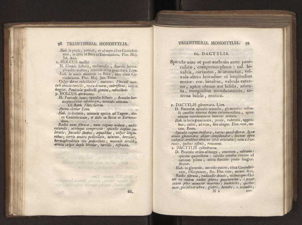 Felicis Avellar Broteri ... Flora Lusitanica, seu plantarum, quae in Lusitania vel sponte crescunt, vel frequentius colunter, ex florum praesertim sexubus systematice distributarum, synopsis. Vol. 1 60